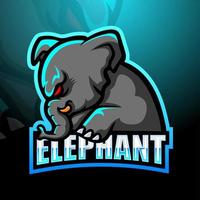 design de logotipo do mascote elefante esport vetor