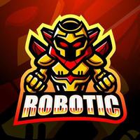 design de logotipo do mascote robótico esport vetor