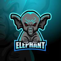 design de logotipo do mascote elefante esport vetor