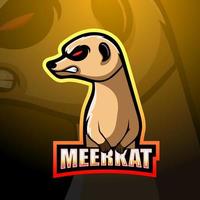 design de logotipo esport de mascote meerkat vetor