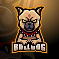 design de logotipo de esport de mascote bulldog vetor