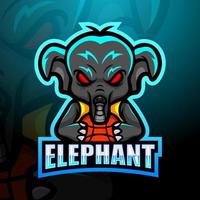 design de logotipo de mascote de jogador de elefante de basquete vetor