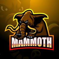 design de logotipo de esport de mascote de mamute vetor