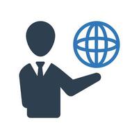 ícone de rede global de negócios. comunicação Empresarial vetor