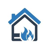 ícone de explosão de fogo em casa, símbolo de explosão de fogo para seu site, logotipo, aplicativo, design de interface do usuário vetor