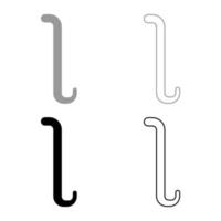iota símbolo grego letras minúsculas fonte ícone contorno conjunto preto cinza cor ilustração vetorial imagem de estilo plano vetor