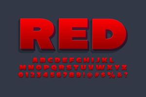 design de alfabeto vermelho 3D vetor