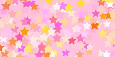 layout de vetor rosa claro, amarelo com estrelas brilhantes.