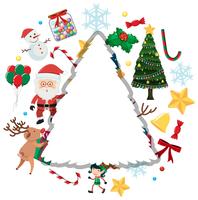 Cartão de Natal com Papai Noel e outros ornamentos vetor