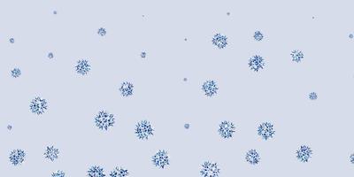 layout de vetor de azul claro com flocos de neve lindos.