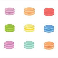 macarons multicoloridos. sobremesa. doces. ilustração vetorial vetor