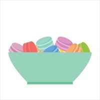 macarons multicoloridos. sobremesa. doces. ilustração vetorial vetor