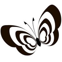 contorno de silhueta de inseto borboleta no fundo branco