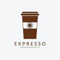 xícara de café espresso logo vector design ícone de ilustração vintage