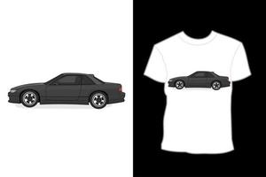 design de camiseta de ilustração de carro galante mitsubishi vetor