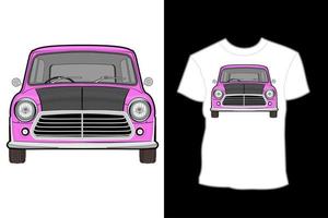 design de camiseta de ilustração de carro de cobre mini vetor