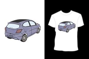 design de camiseta de fundo branco de carro moderno da cidade vetor