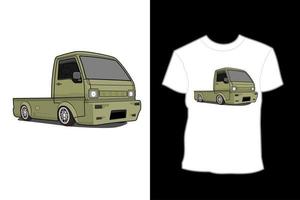 design de camiseta de ilustração de pickup mitsubishi jet star vetor