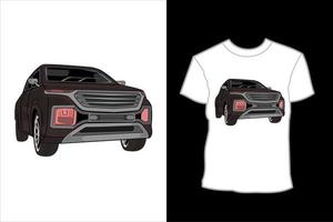 design de camiseta de ilustração de carro esporte vetor
