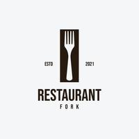 garfo ou talheres logotipo inteligente vetor de design de ilustração vintage, logotipo de restaurante minimalista, logotipo simples de bistrô