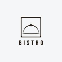 distintivo de logotipo simples servir capuz restaurante bistrô ilustração vetorial design vintage vetor