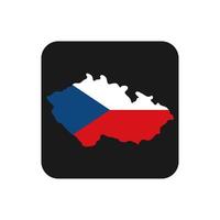 silhueta do mapa da república checa com a bandeira no fundo preto vetor