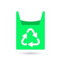 saco plástico reciclável. sinal ecológico. vetor