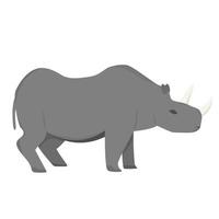 rinoceronte africano em estilo simples, isolado no fundo branco vetor
