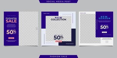 coleção de design de modelo de banner de postagem de mídia social. para marketing digital, moda de marca de promoção, etc vetor