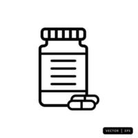 vetor de ícone de garrafa médica - sinal ou símbolo
