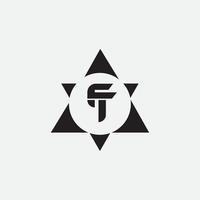 modelo de design de vetor de logotipo de letra inicial tf ou ft