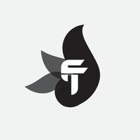 modelo de design de vetor de logotipo de letra inicial tf ou ft