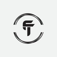 modelo de design de vetor de logotipo de letra inicial tf ou ft