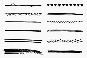 conjunto de vetores de sublinhado desenhado à mão.