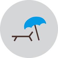 Vector guarda-sol e cadeira ícone