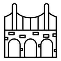ícone de linha de construção de ponte vetor