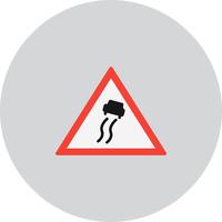 Ícone de sinal de estrada escorregadia de vetor
