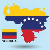 mapa da venezuela e fundo da bandeira vetor