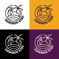 distintivo de rótulo de ícone de vibe de sumer da praia no verão adequado para o seu projeto de tema de sumer ou distintivo na camiseta vetor
