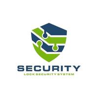 logotipo de ilustração de tecnologia de escudo de bloqueio de segurança vetor