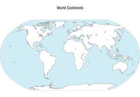 Vector do mapa dos continentes mundiais