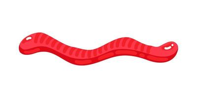 doce de verme de geléia vermelha com ilustração vetorial de design de estilo plano de sabor incrível. vetor