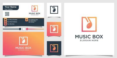 logotipo da caixa musix com conceito criativo e vetor premium de design de cartão de visita