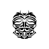 máscara tribal. padrões étnicos monocromáticos. tatuagem preta em estilo samoano. isolado no fundo branco. mão desenhada ilustração vetorial. vetor