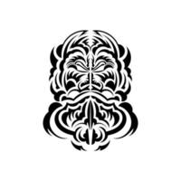 máscara maori. padrão de decoração tradicional da Polinésia e do Havaí. isolado. esboço de tatuagem. ilustração vetorial. vetor