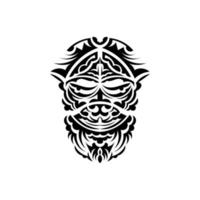 máscara de samurai. símbolo de totem tradicional. tatuagem preta em estilo maori. cor preto e branco, estilo simples. ilustração vetorial. vetor