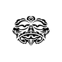 máscara de samurai. símbolo de totem tradicional. tatuagem preta no estilo das tribos antigas. isolado no fundo branco. ilustração vetorial. vetor