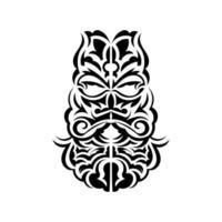 design de máscara tiki. padrão de decoração tradicional da Polinésia e do Havaí. isolado no fundo branco. estilo plano. ilustração vetorial. vetor