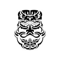máscara maori. padrão de decoração tradicional da Polinésia e do Havaí. isolado no fundo branco. esboço de tatuagem. vetor. vetor