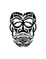 máscara tribal. símbolo de totem tradicional. tatuagem preta no estilo das tribos antigas. cor preto e branco, estilo simples. vetor. vetor